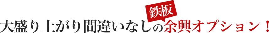 大盛り上がり間違いなしの鉄板余興オプション！