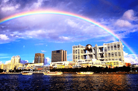 虹と快晴のお台場