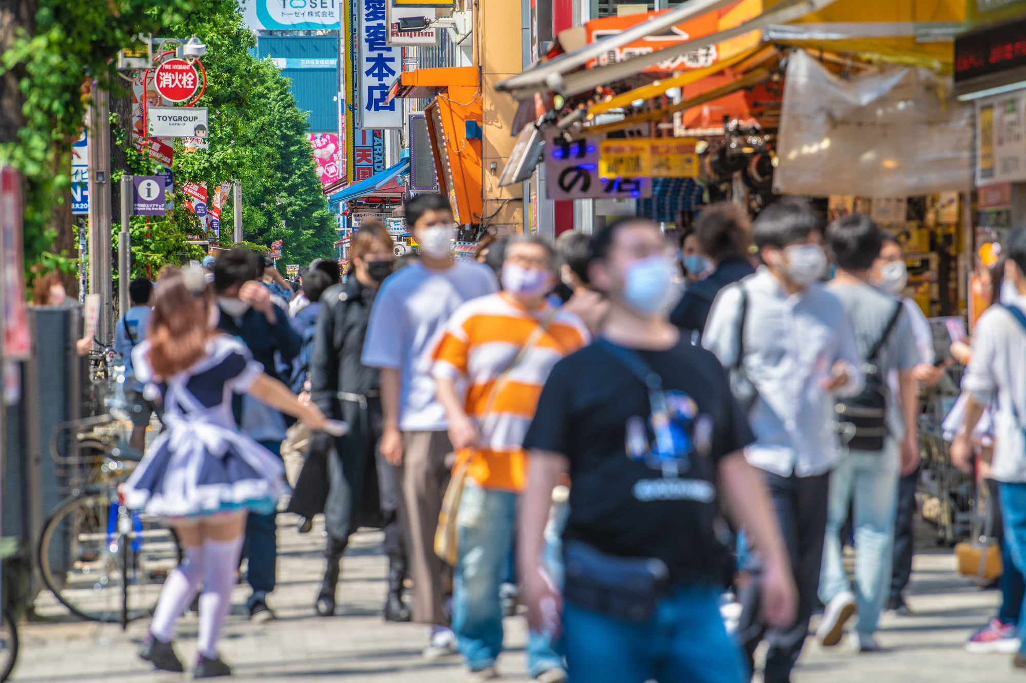 秋葉原の街並みと人混み