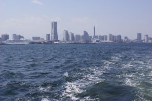 横浜の景色と航跡