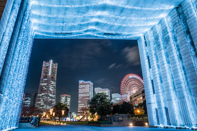 横浜のイルミネーションと夜景