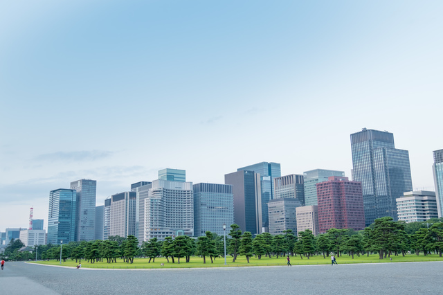 東京湾から見える東京の風景