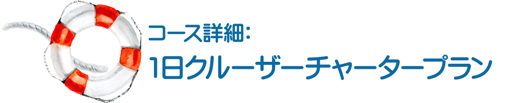 コース詳細1日クルーザーチャータープラン