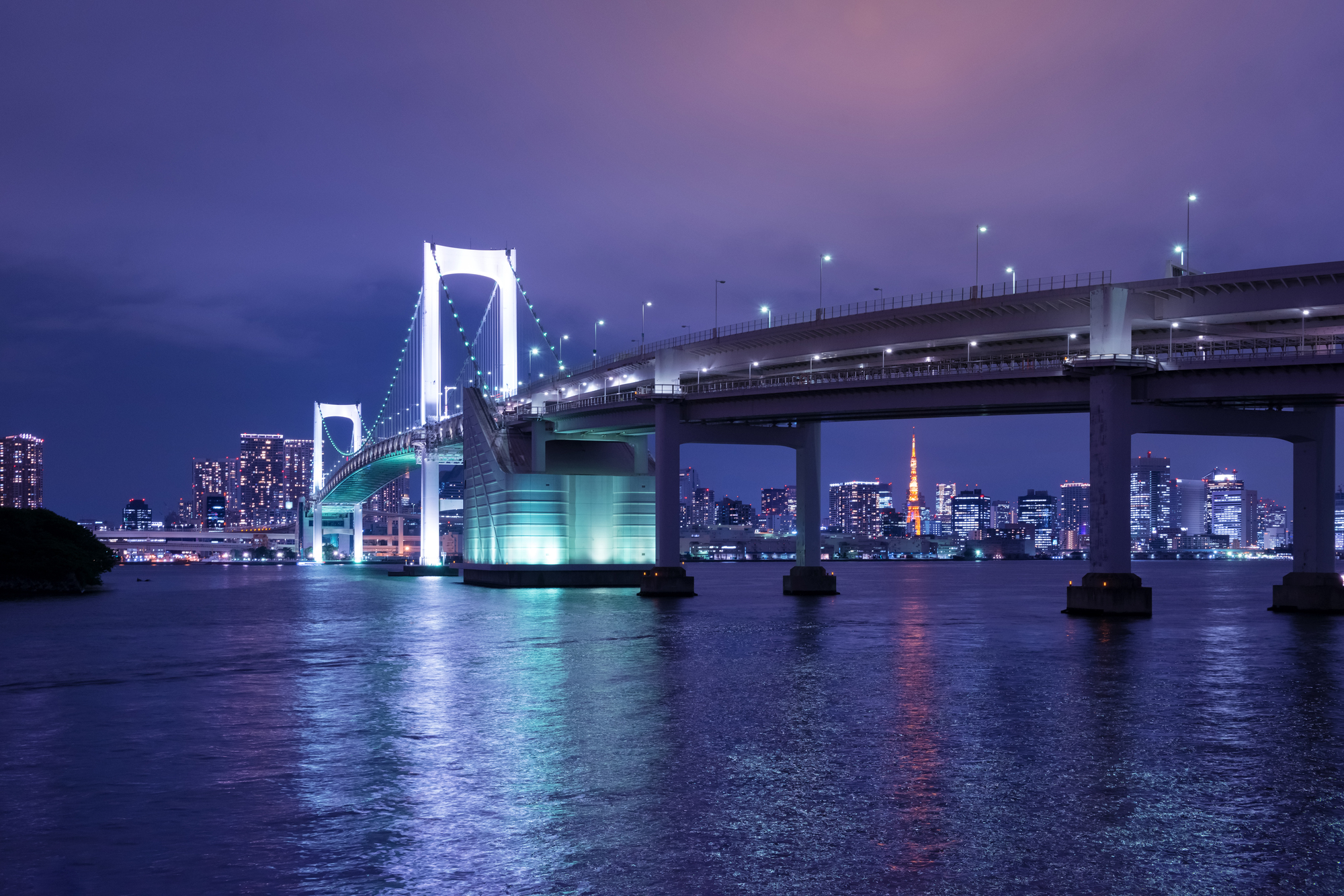 レインボーブリッジや東京タワーの夜景