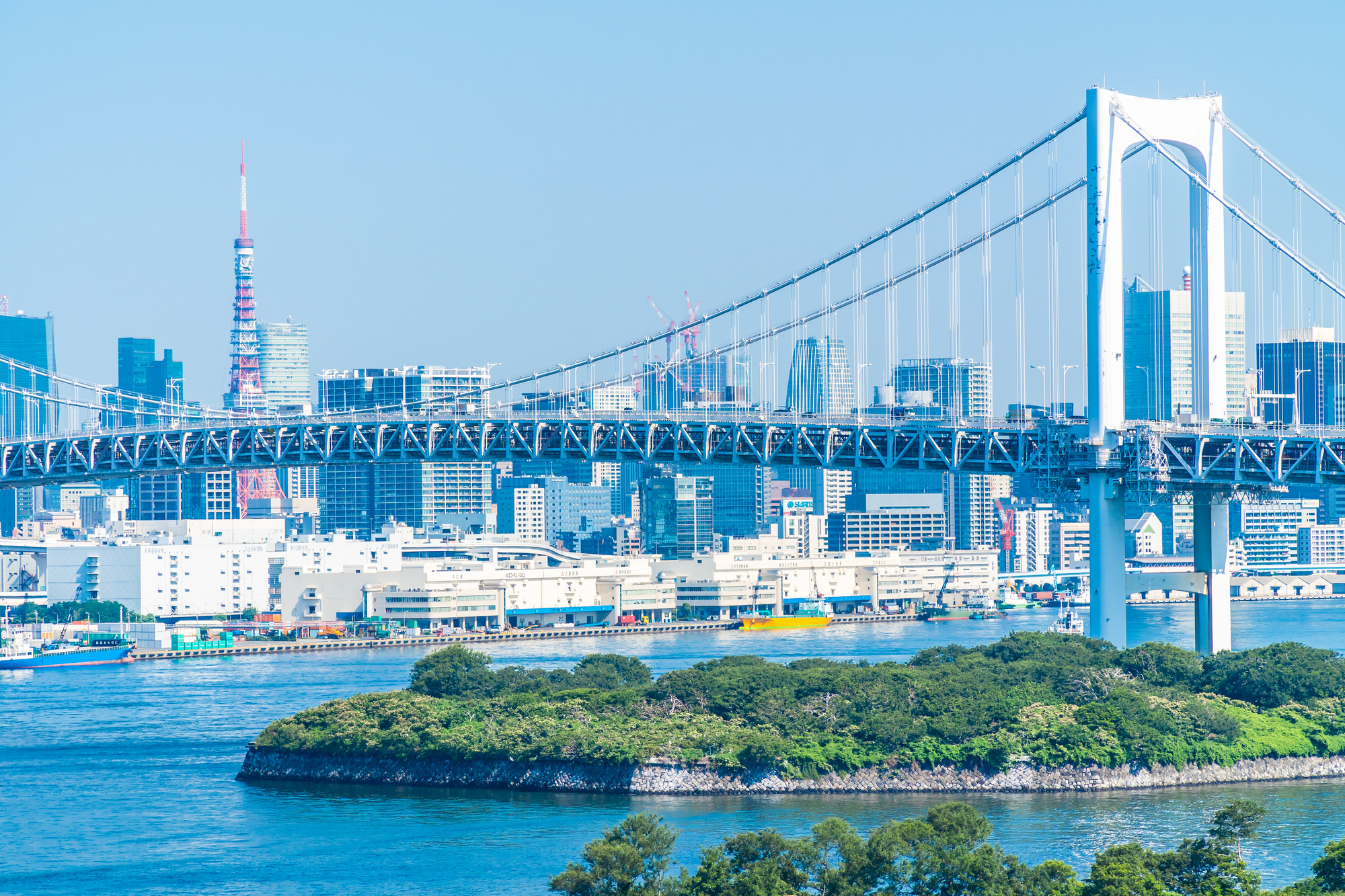 東京湾と街並み