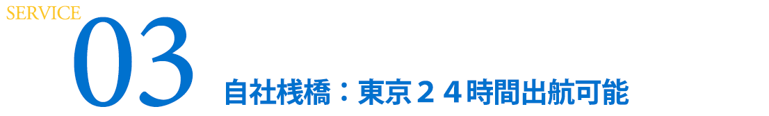 SERVICE03　自社桟橋：東京24時間出航可能