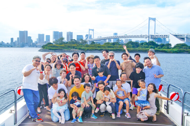 レインボーブリッジ背景集合写真
