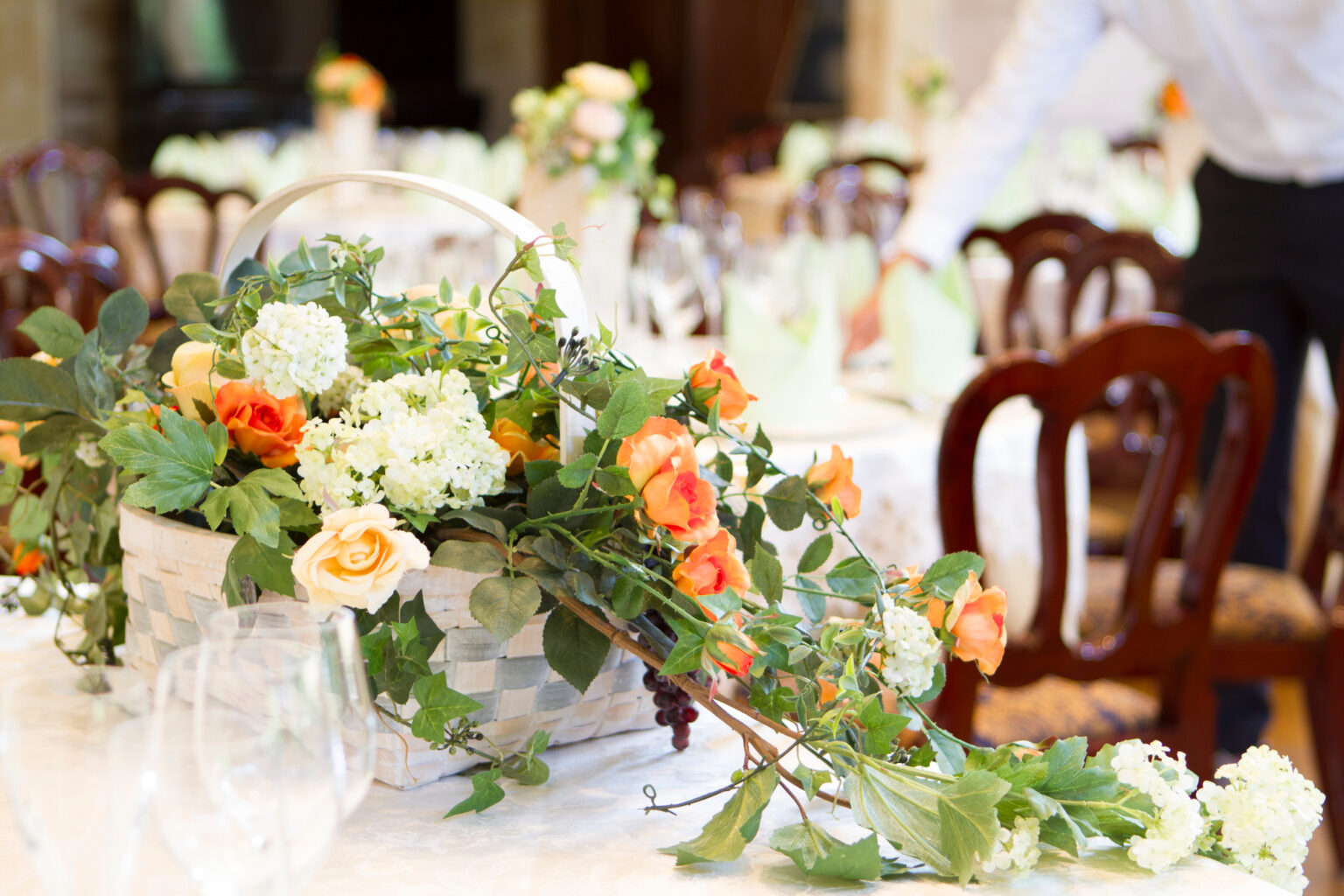 テーブルに飾られた花