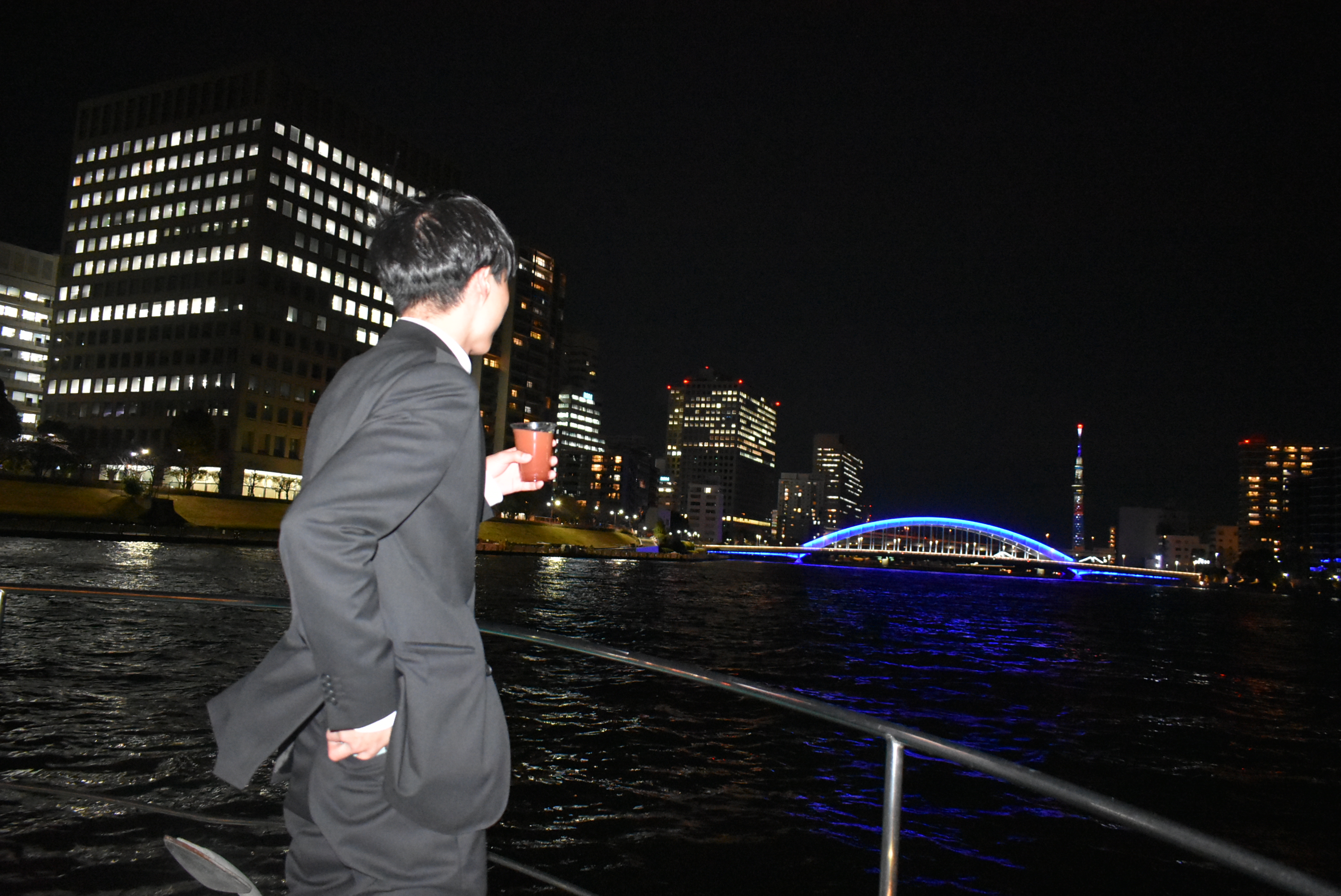 デッキで記念撮影