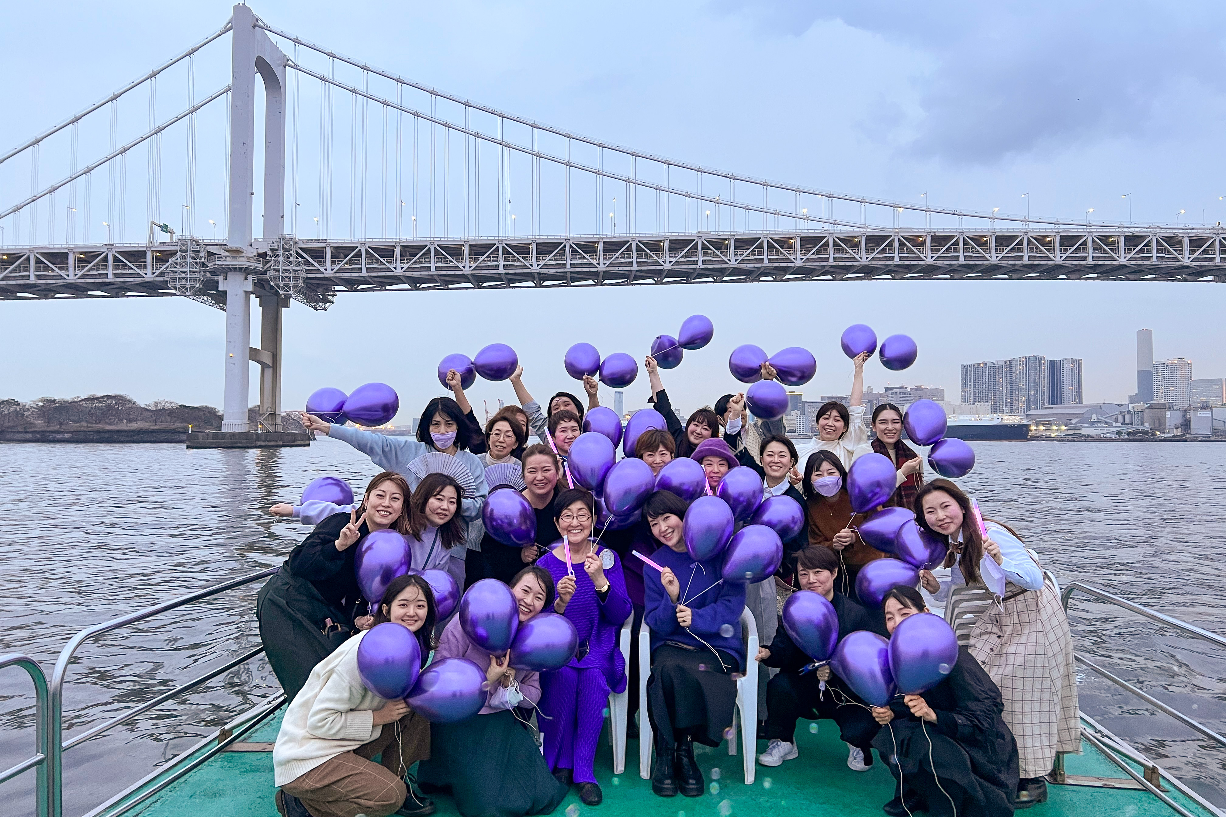 デッキでバルーンリリース