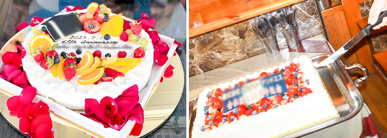 会社のロゴを入れたオリジナルケーキ