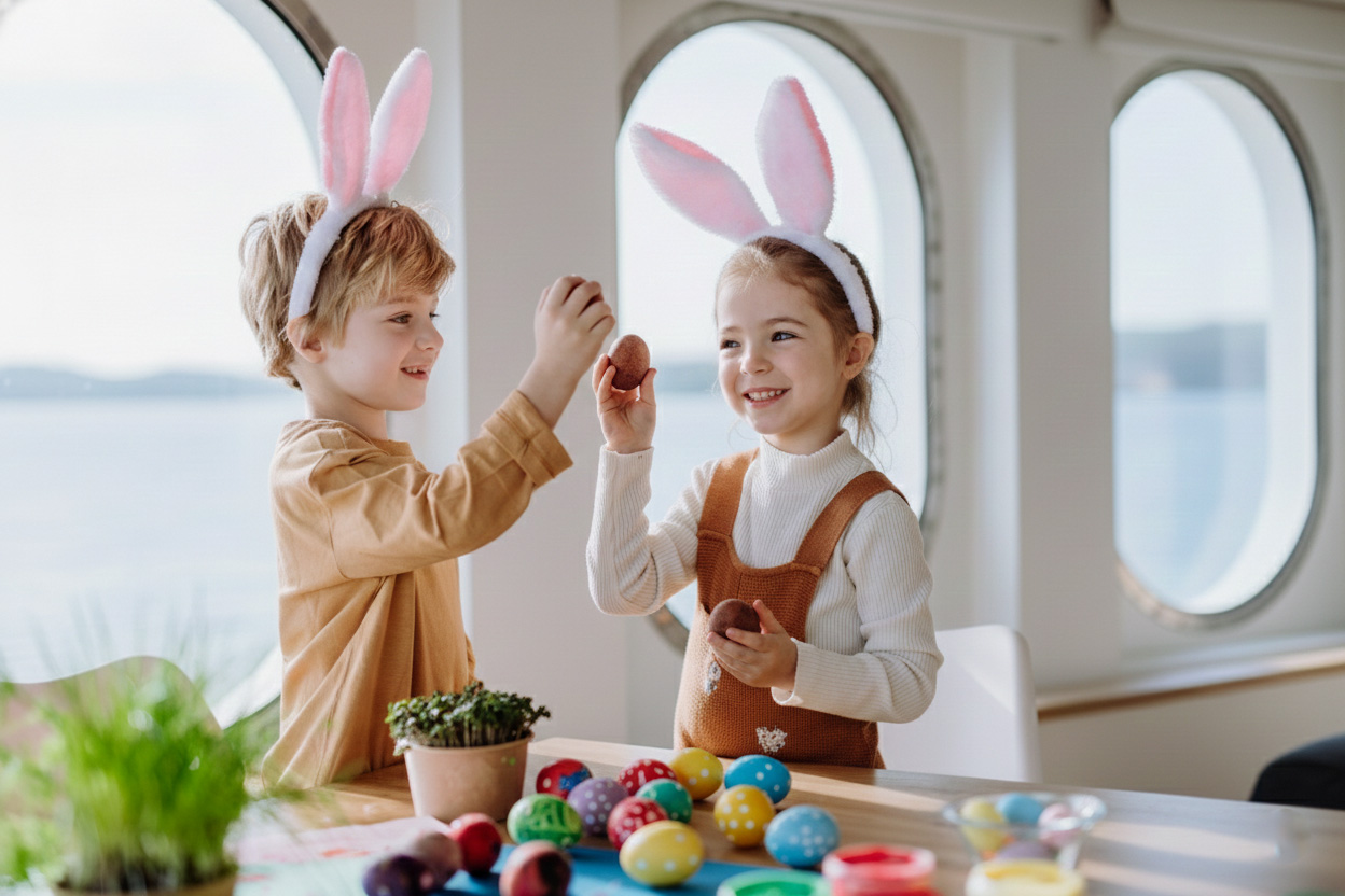 イースターエッグを選ぶ子供