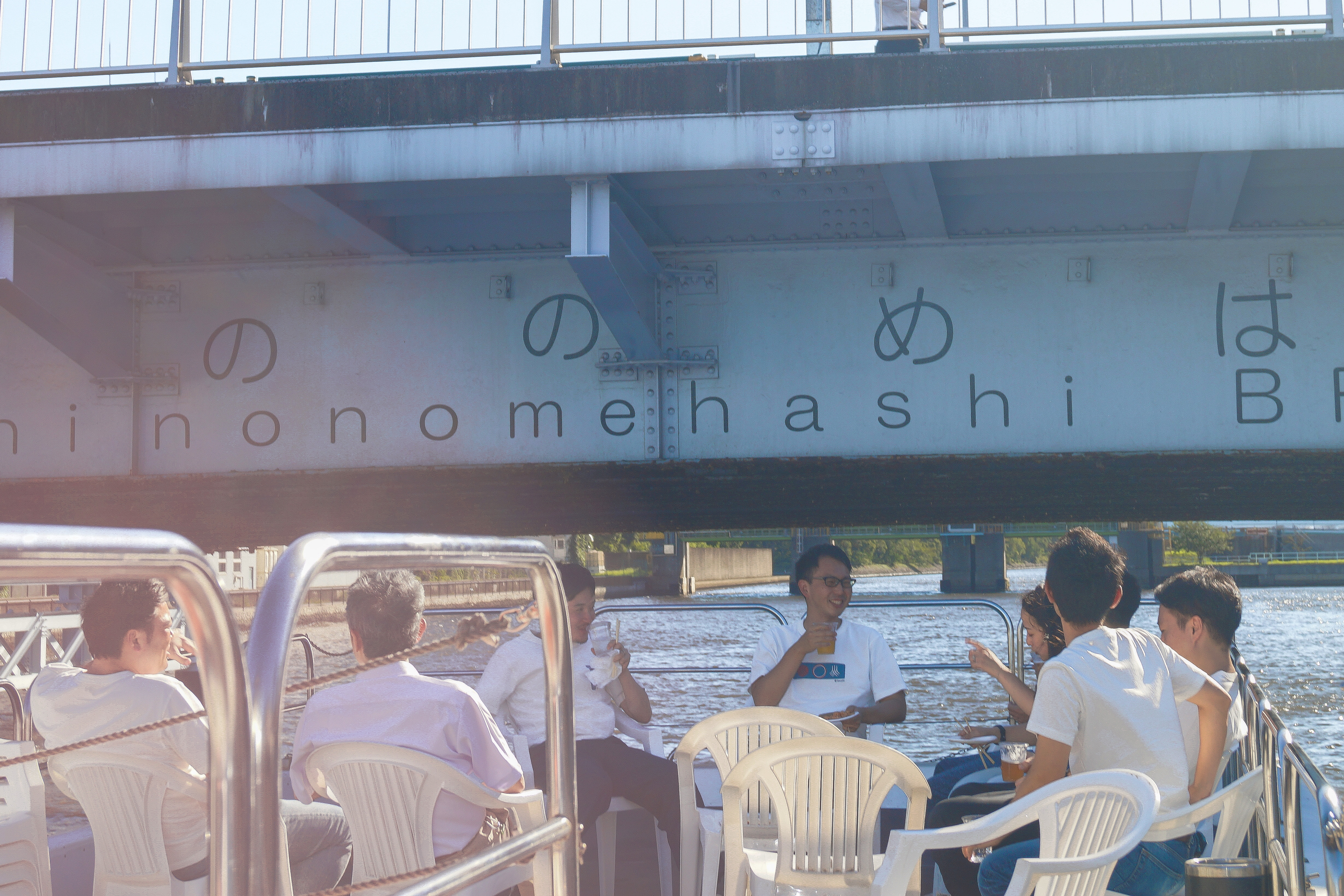 橋の下をくぐる